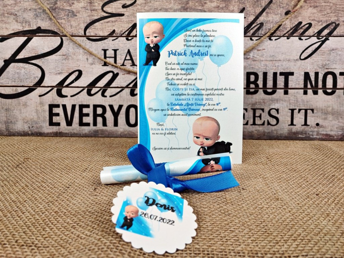 Invitatie papirus Baby Boss [2]