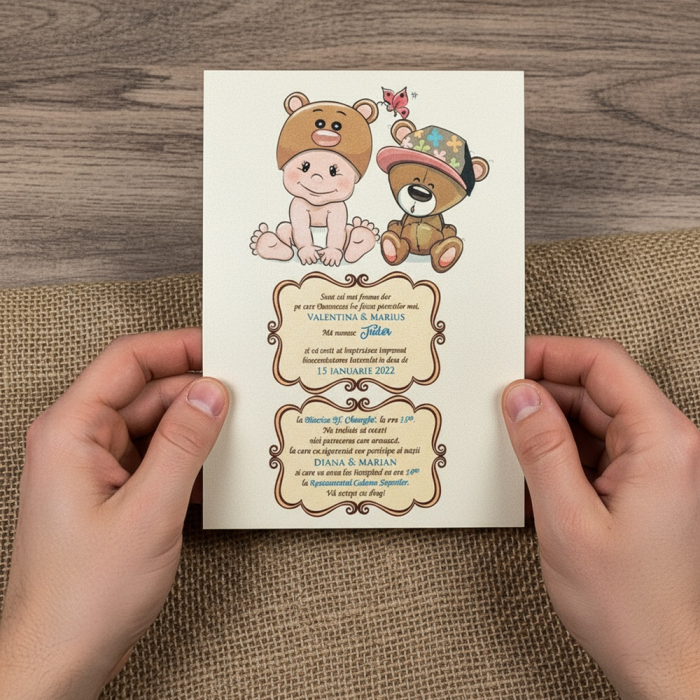 Invitatie papirus BEBE URSULET [2]