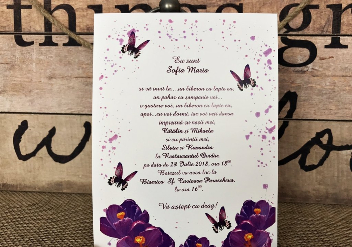 Invitatie - Papirus Fluturi [2]