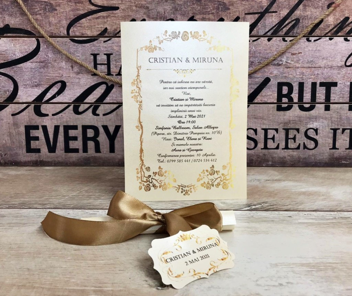 Invitatie papirus Golden Style [3]