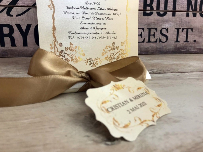 Invitatie papirus Golden Style [4]