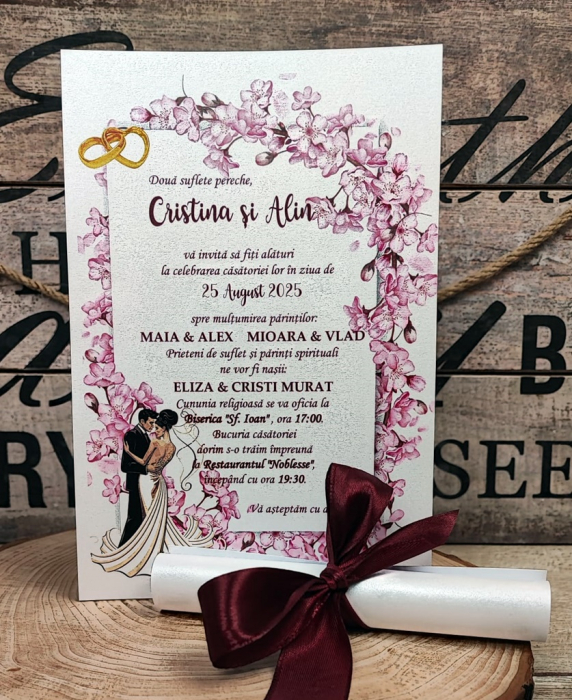 invitatie papirus Cherry Blossom [4]