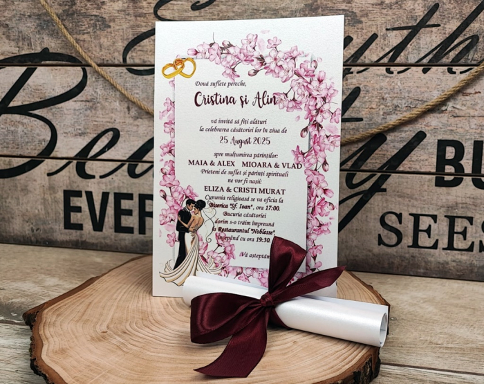 invitatie papirus Cherry Blossom [2]