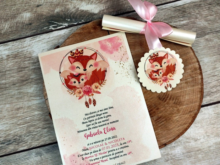 Invitatie papirus Little Fox [6]
