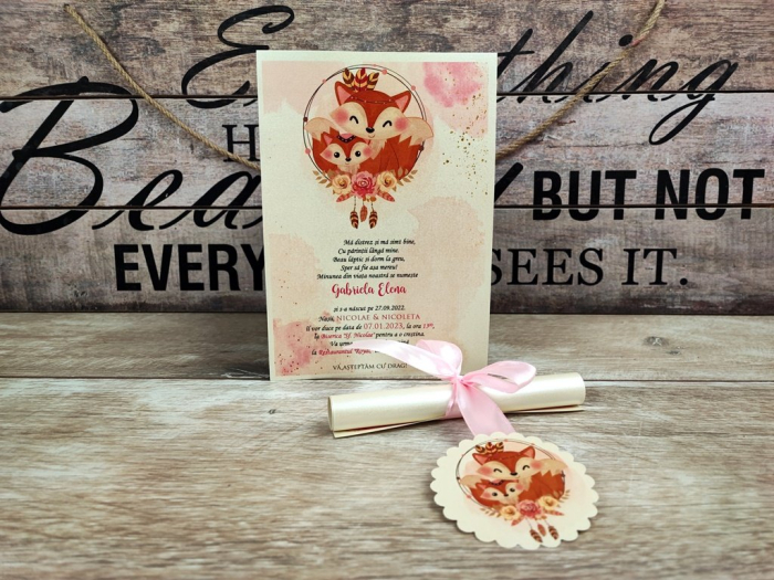 Invitatie papirus Little Fox [2]