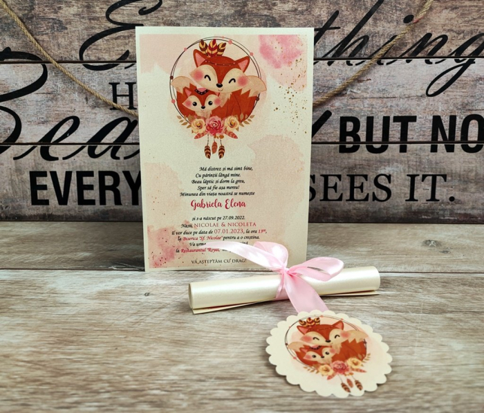 Invitatie papirus Little Fox [5]