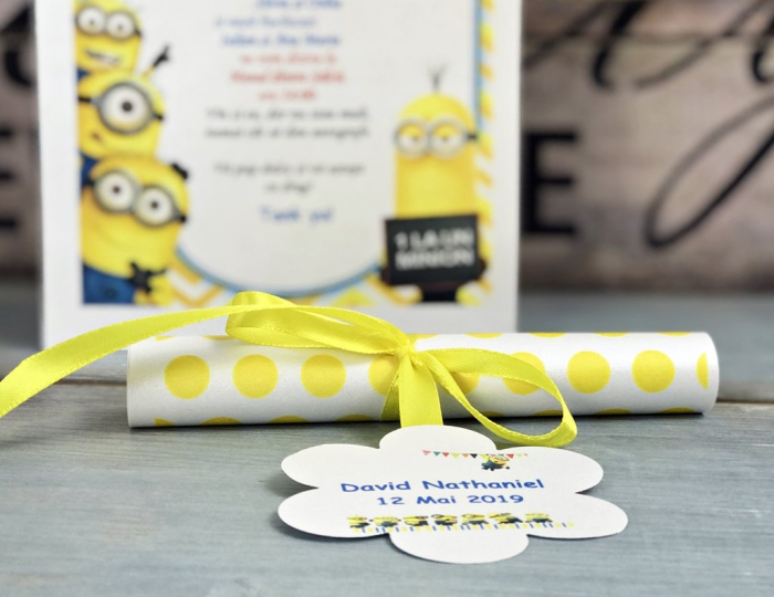 Invitatie botez papirus MINION [4]