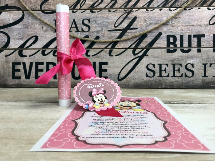 Invitatie papirus Minnie Bebelus [2]