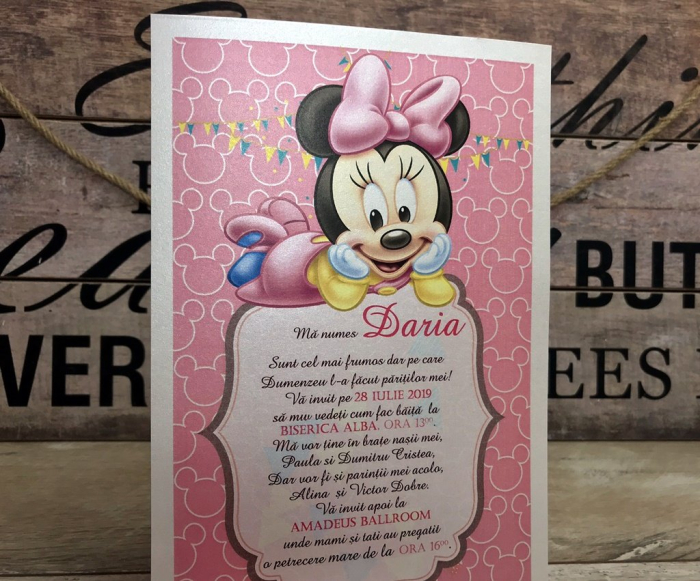 Invitatie papirus Minnie Bebelus [5]