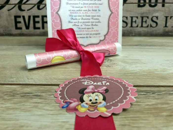 Invitatie papirus Minnie Bebelus [4]