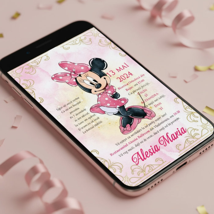 Invitatie papirus Minnie (PM157) [8]