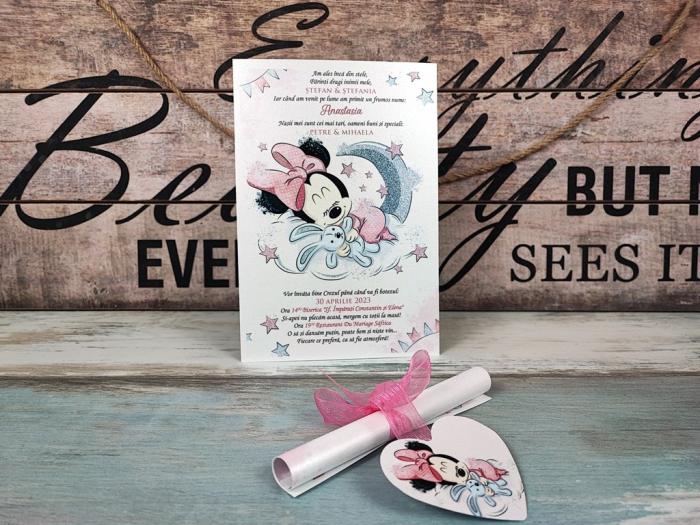 Invitatie papirus Minnie Sleeping [2]