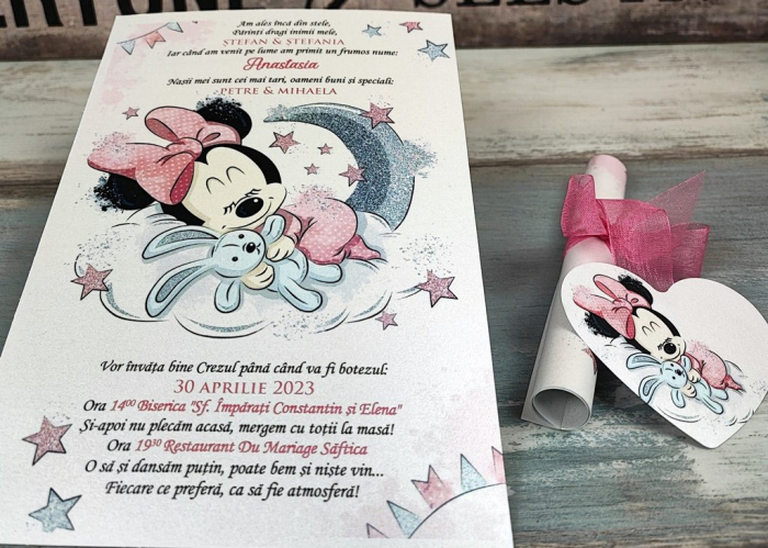 Invitatie papirus Minnie Sleeping [5]