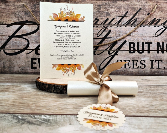Invitatie papirus Sunflower [6]