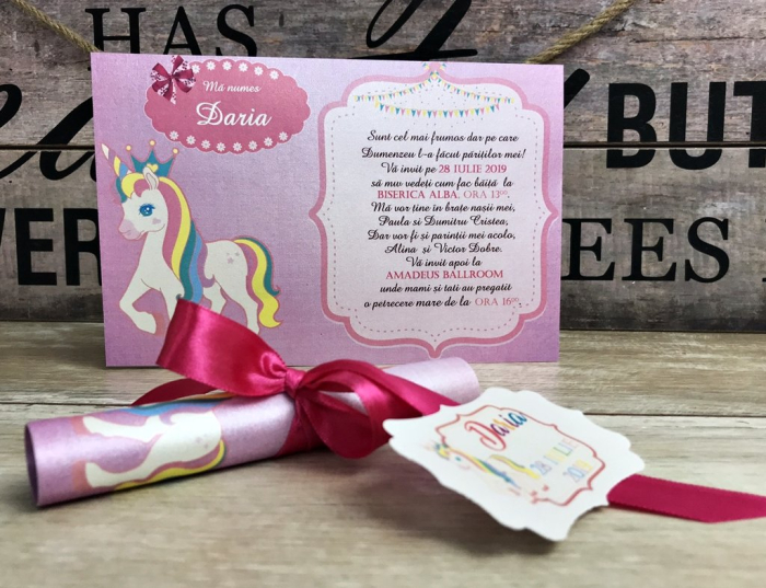 Invitatie papirus UNICORN [3]