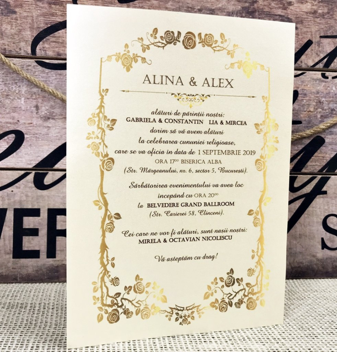 Invitatie pergament - Golden Style [5]
