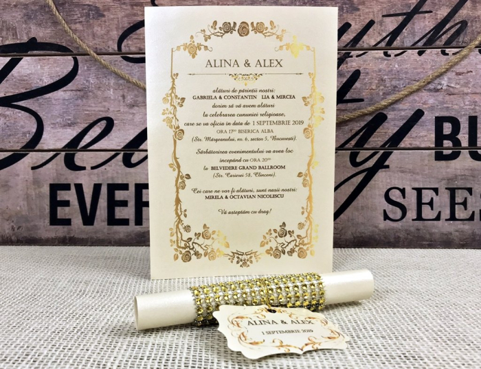 Invitatie pergament - Golden Style [2]