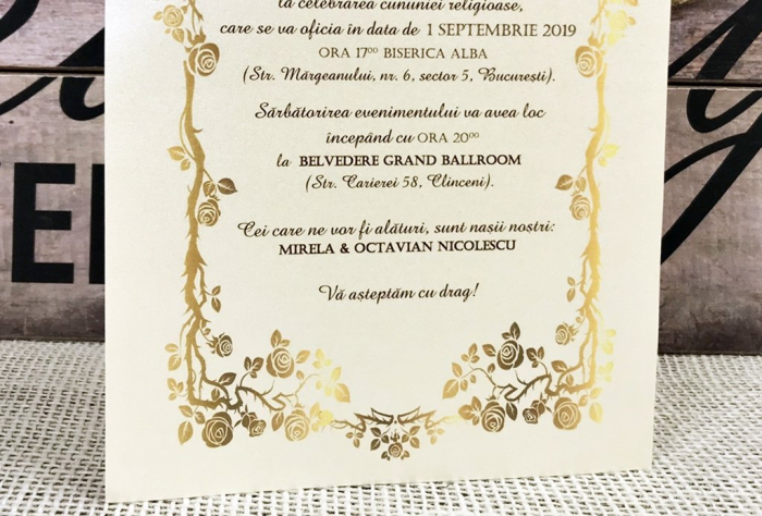 Invitatie pergament - Golden Style [3]