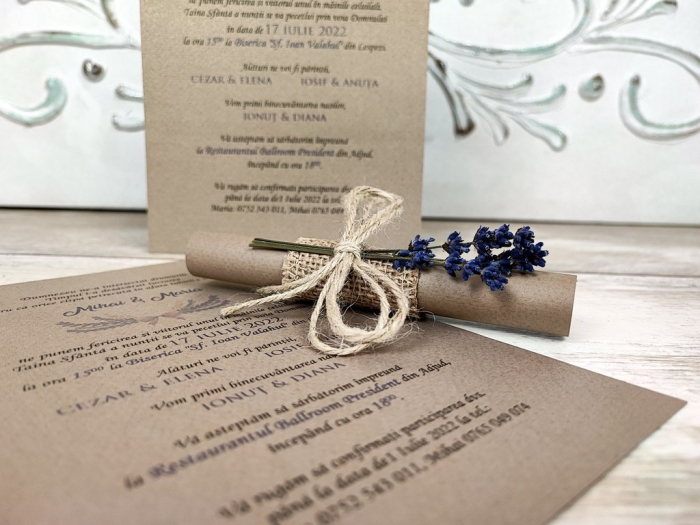 Invitatie Pergament Lavanda [3]