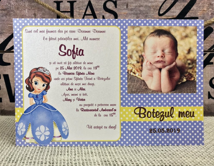 invitatie PRINTESA SOFIA (plic craft) [2]