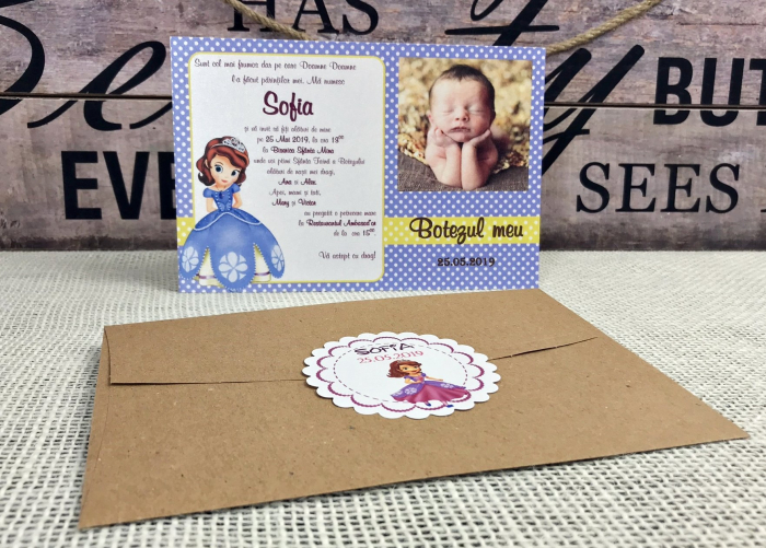 invitatie PRINTESA SOFIA (plic craft) [3]