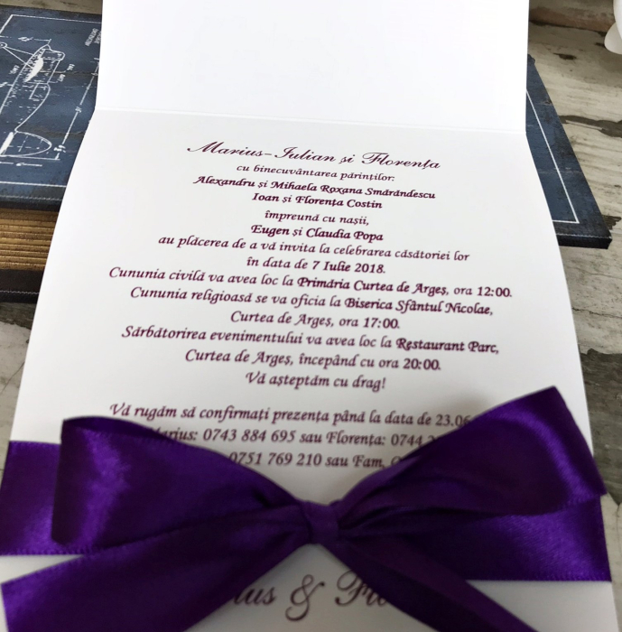 Invitatie Purple Wedding- M20 [4]