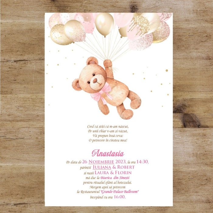 Invitatie - SWEET TEDDY ROZ [5]