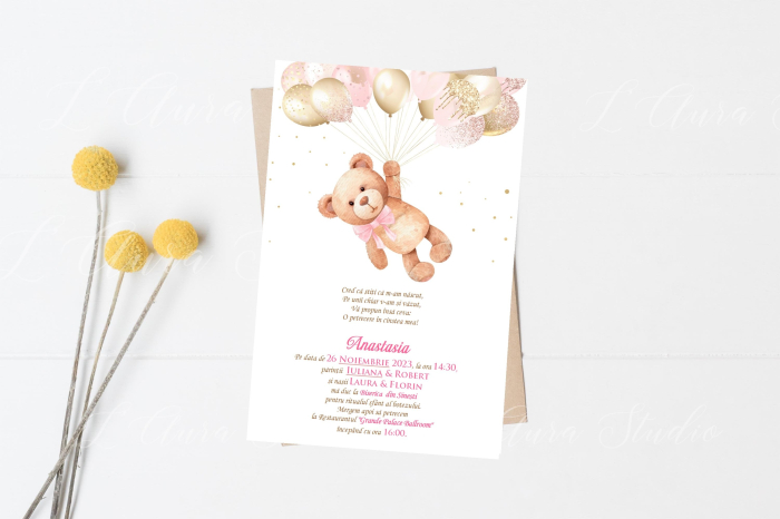Invitatie - SWEET TEDDY ROZ [6]