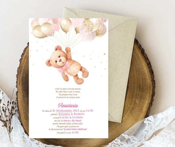 Invitatie - SWEET TEDDY ROZ [4]