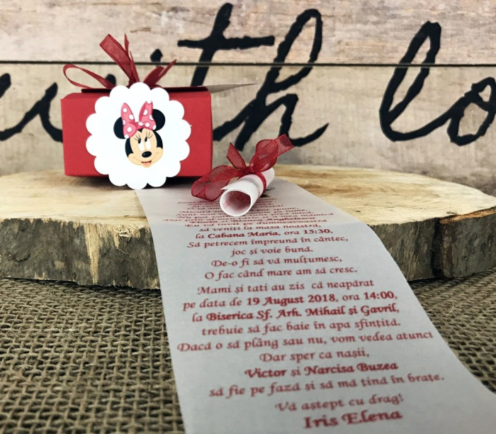 Invitatie vesela Minnie (model rosu) [3]