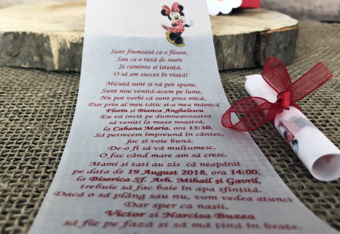 Invitatie vesela Minnie (model rosu) [2]