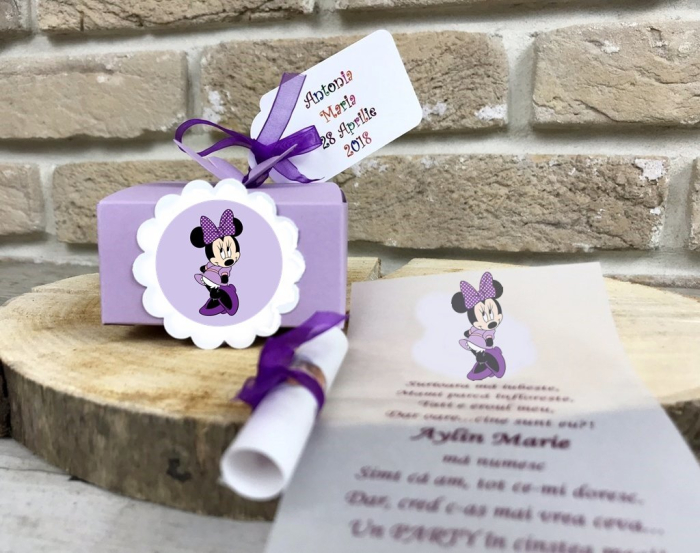 Invitatie vesela - PURPLE MINNIE MOUSE [2]