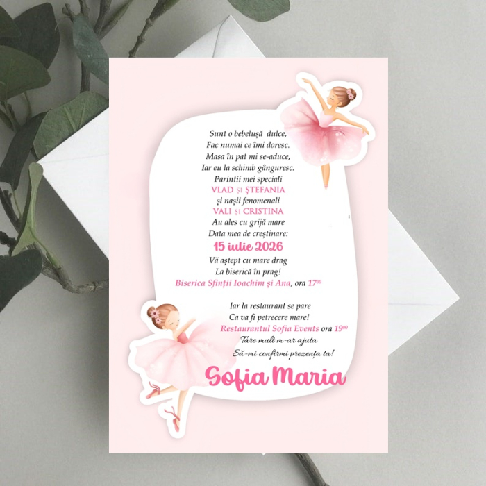 Invitatii botez BALERINA (PLIC) [2]
