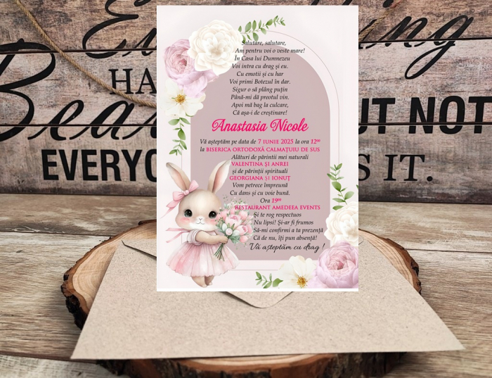Invitatii botez Iepuras (cu plic) [2]