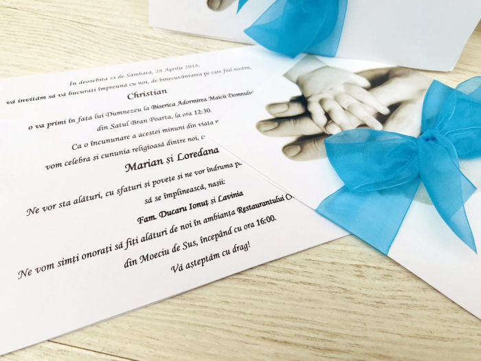 Invitatii NB cu fundita ALBASTRA [2]