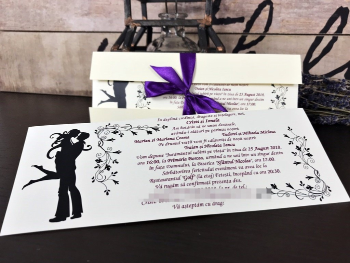 Invitatii You & Me - fundita Purple [2]
