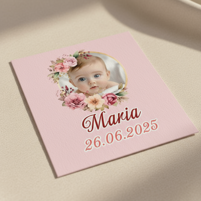 Magneti botez rama florala PINK [2]