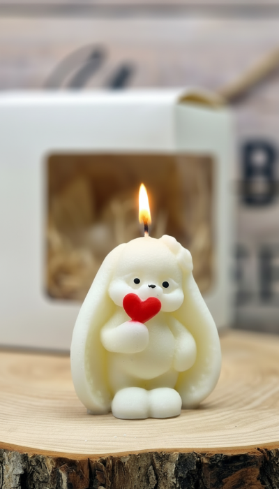 marturii botez LUMANARE IEPURAS red heart [3]