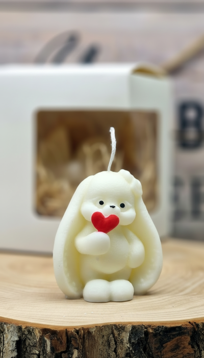 marturii botez LUMANARE IEPURAS red heart [2]