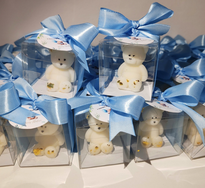 Marturii botez LUMANARE URSULET BLUE [2]