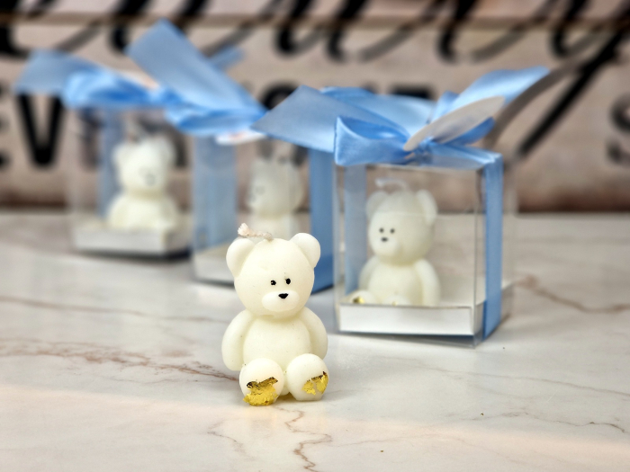 Marturii botez LUMANARE URSULET BLUE [5]