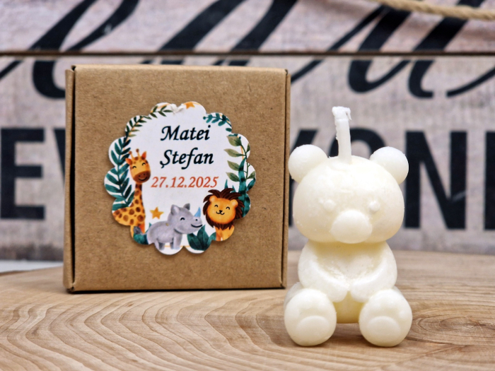 Marturii botez LUMANARE URSULET (cutie craft) [3]