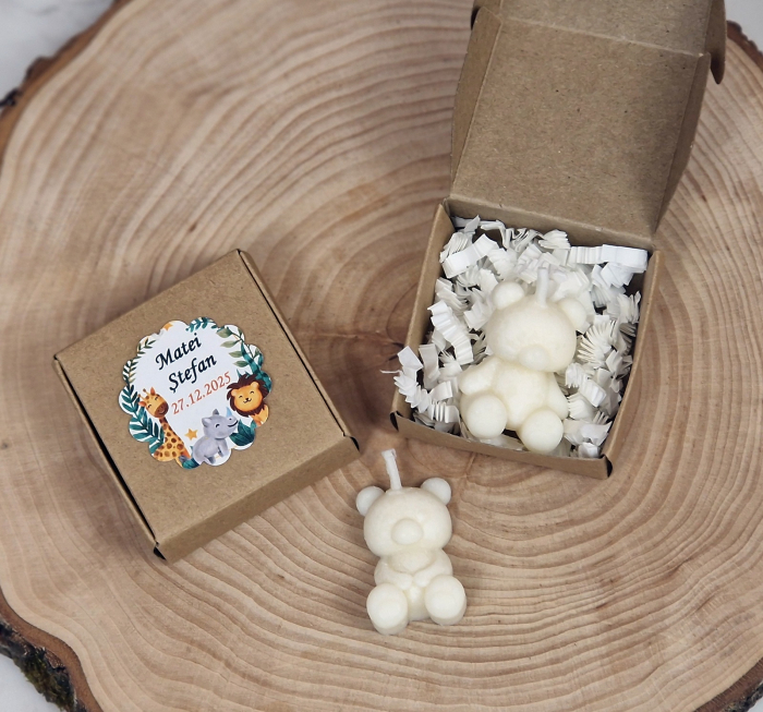 Marturii botez LUMANARE URSULET (cutie craft) [11]