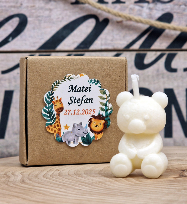 Marturii botez LUMANARE URSULET (cutie craft) [8]