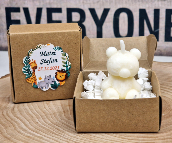 Marturii botez LUMANARE URSULET (cutie craft) [5]