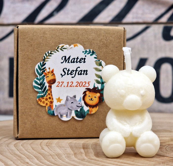 Marturii botez LUMANARE URSULET (cutie craft) [10]