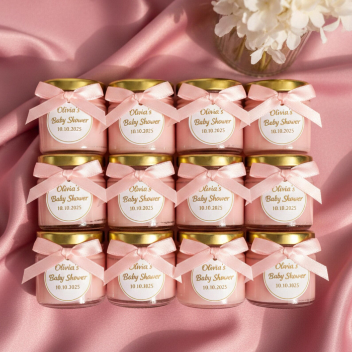 Marturii lumanare parfumata în borcan ROZ [2]