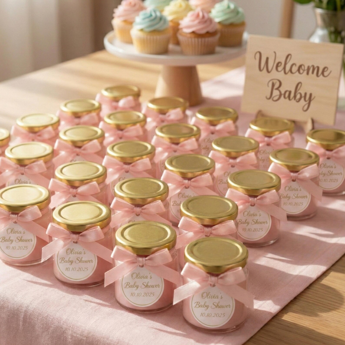 Marturii lumanare parfumata în borcan ROZ [4]