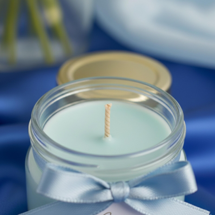 Marturii lumanare parfumata în borcan BLUE [3]