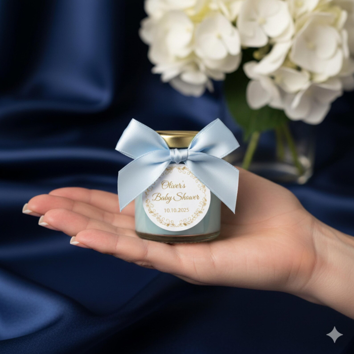 Marturii lumanare parfumata în borcan BLUE [2]